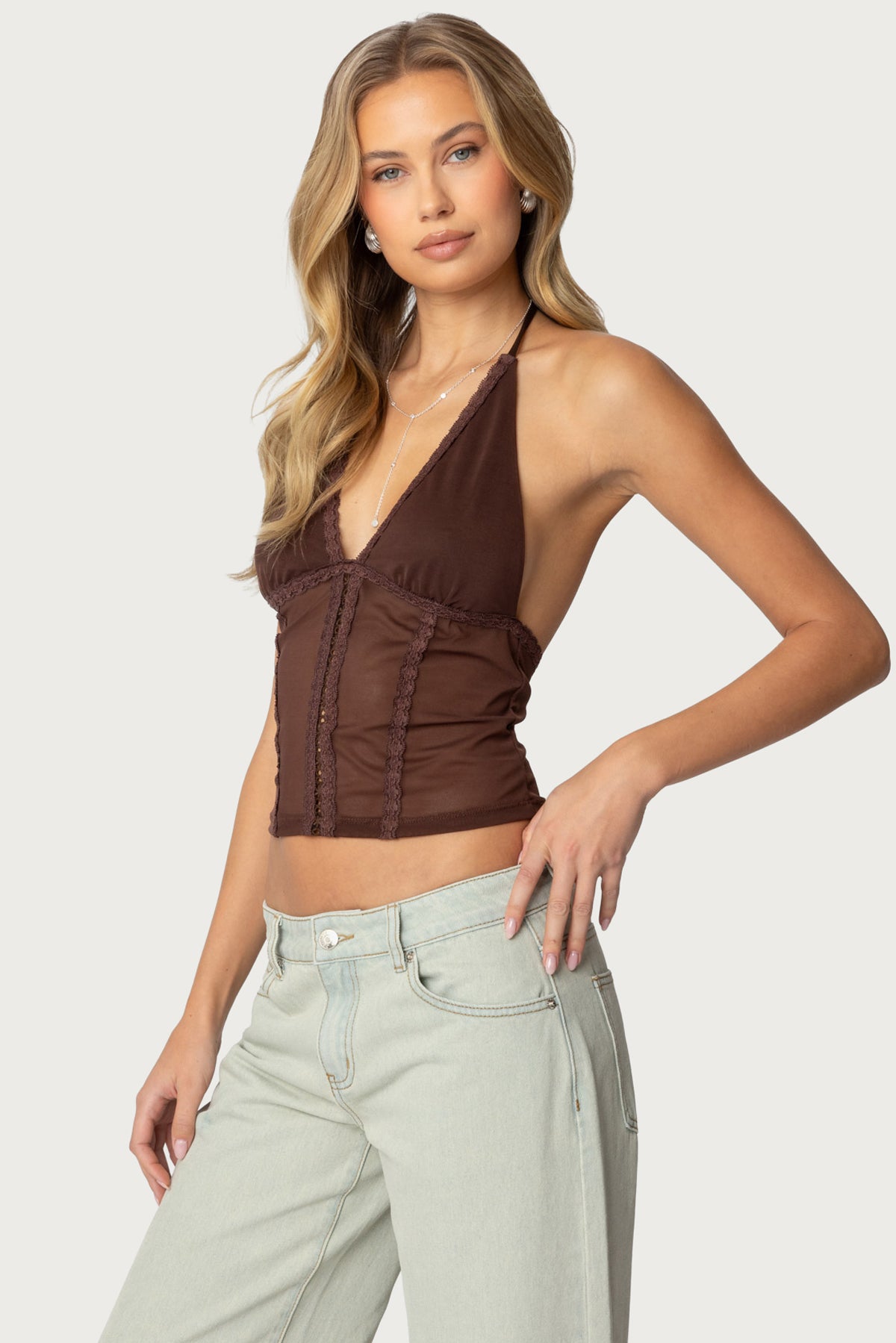 Lucie Lacey Mesh Halter Top - Image 2