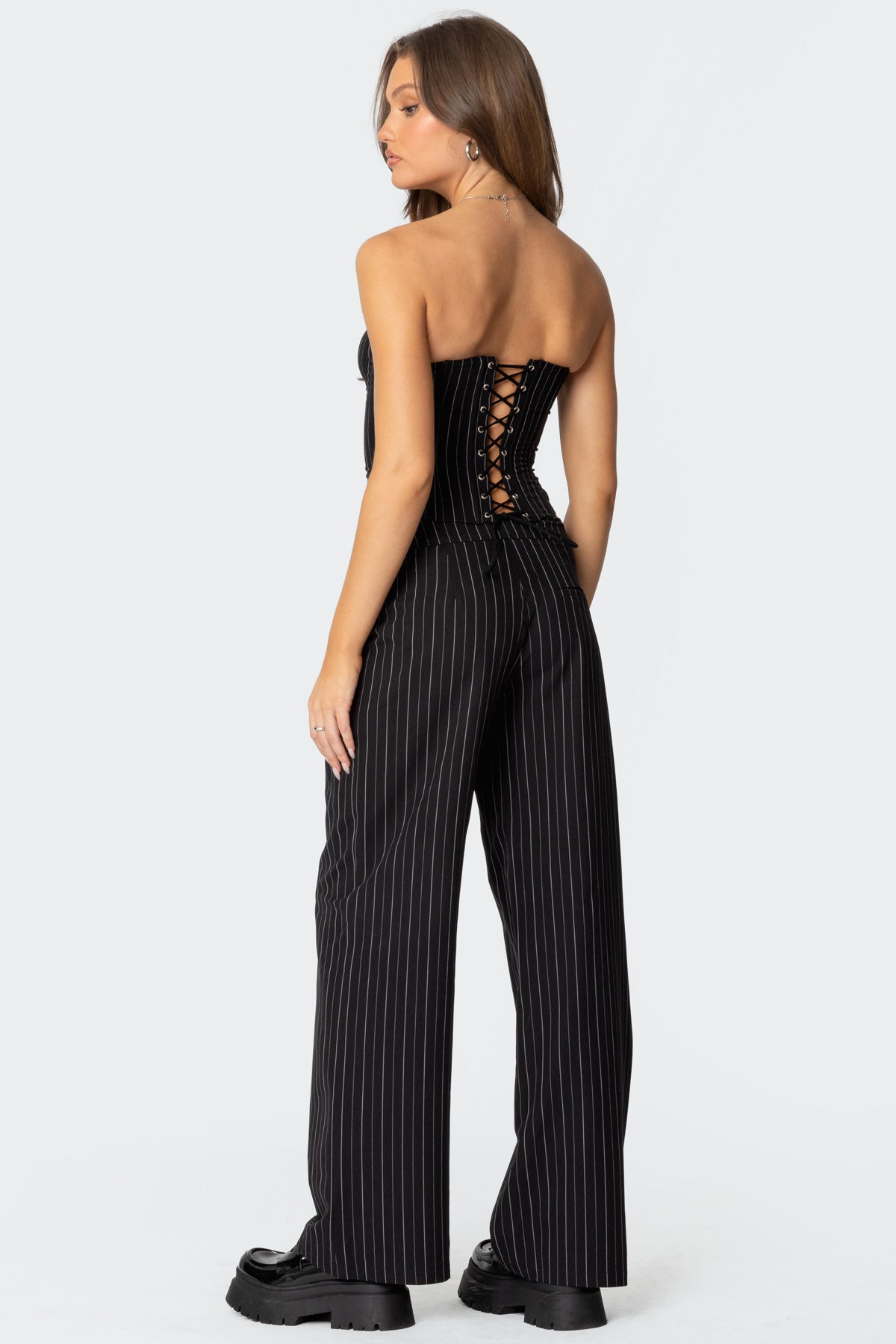 Aliza Strapless Pinstripe Corset - Image 5