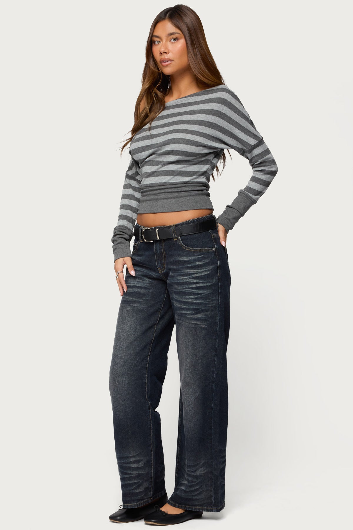 Marniee Striped Off Shoulder Top - Image 4