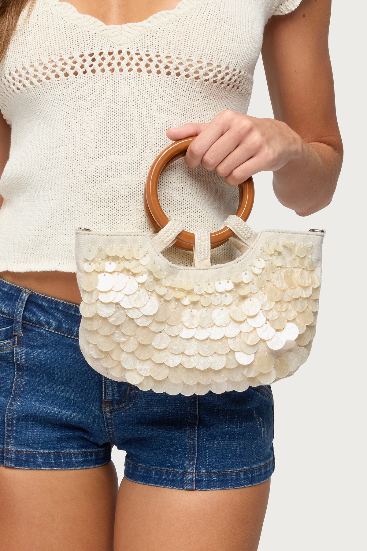 Iridescent Disc Hand Bag