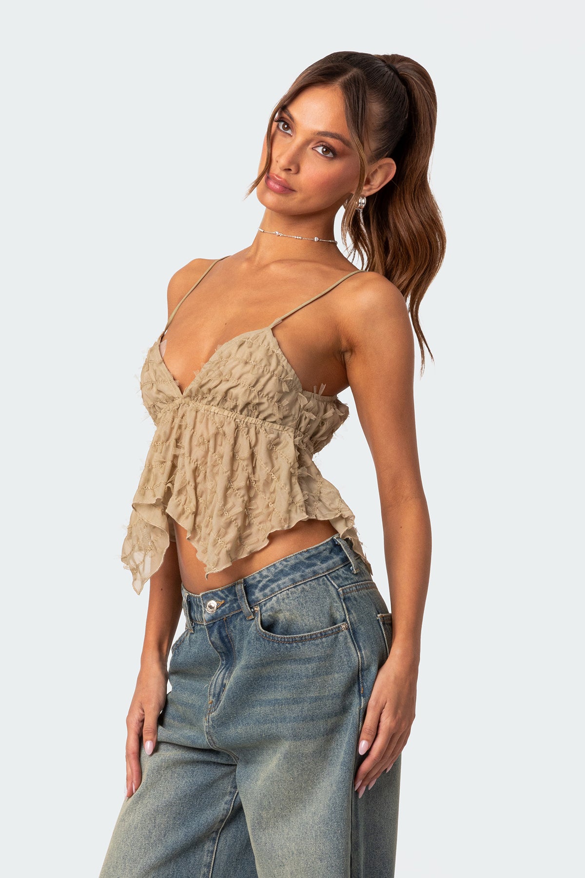 Flutter Frilled Tie Back Top - Image 3