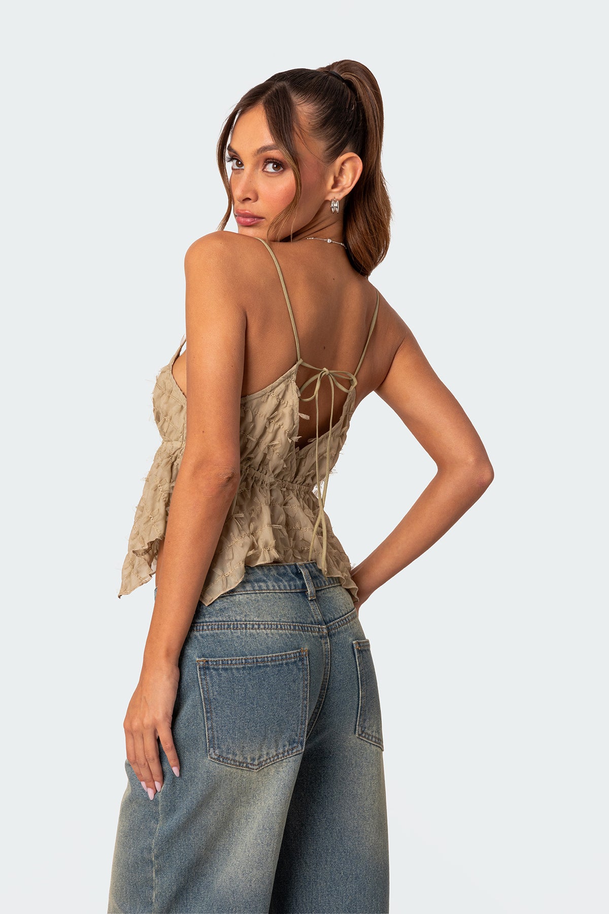 Flutter Frilled Tie Back Top - Image 4