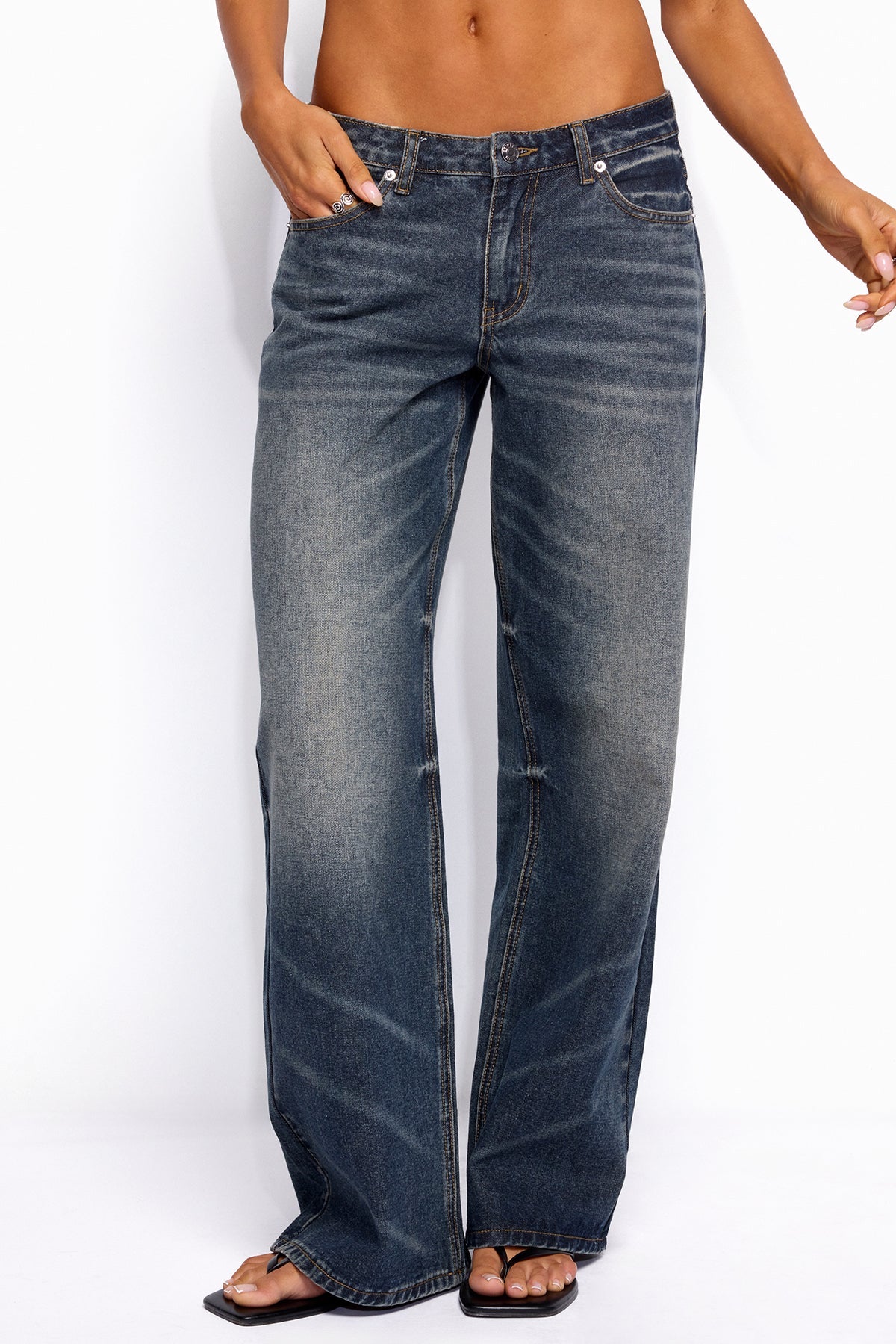 Raelynn Washed Low Rise Baggy Jeans - Image 2