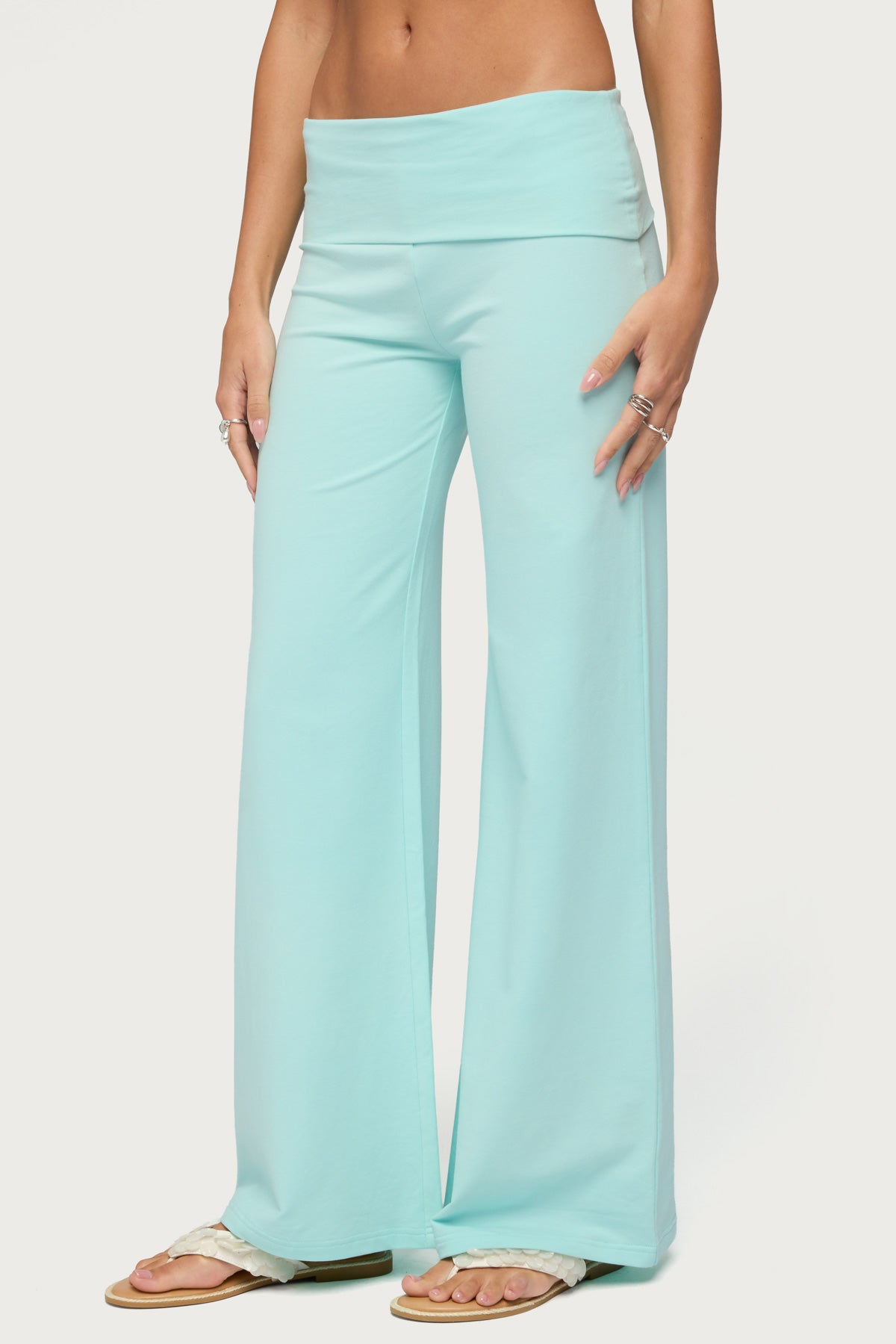 Wide Leg Foldover Pants - Image 3