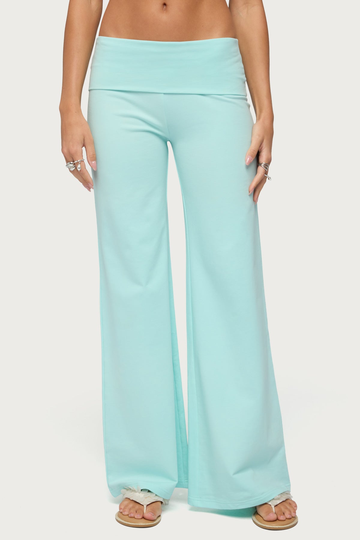 Wide Leg Foldover Pants - Image 2