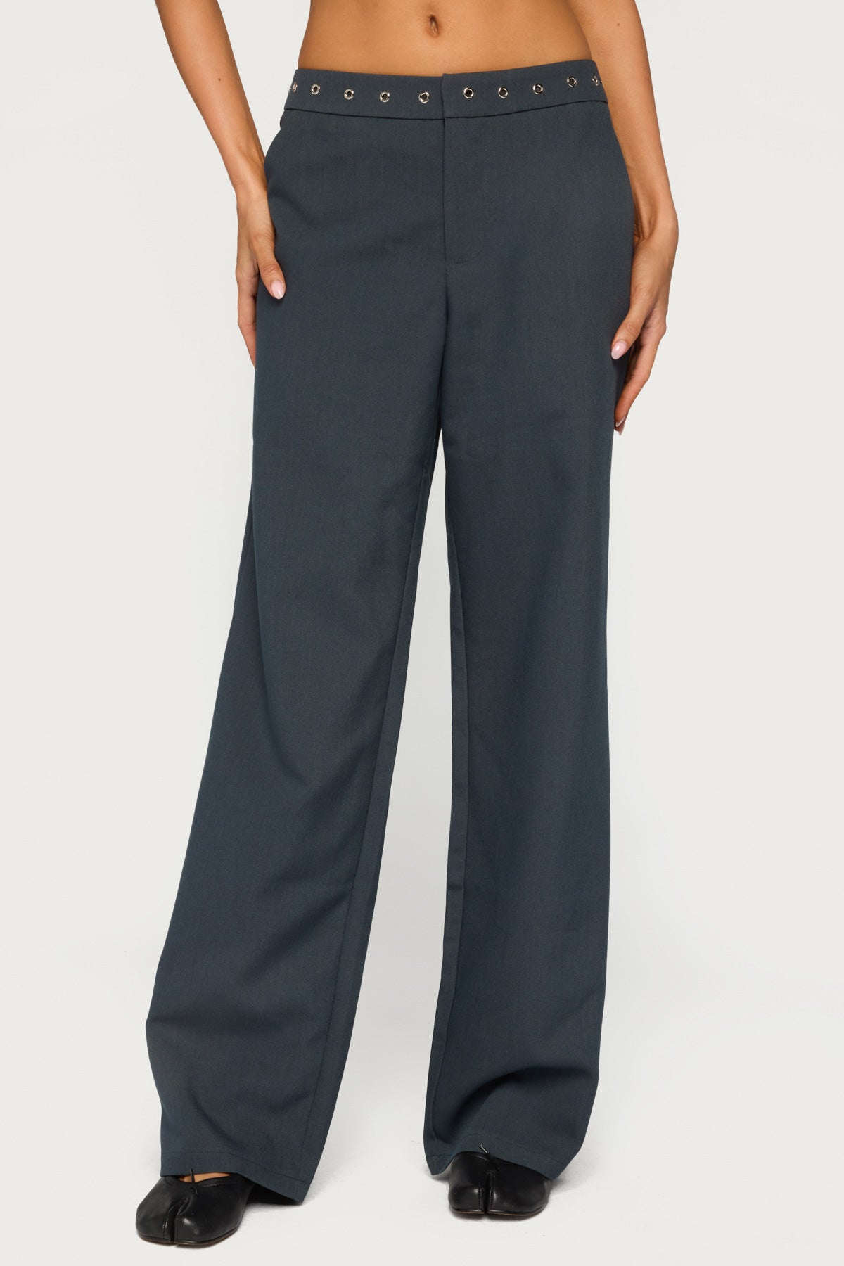 Ayve Eyelet Waist Straight Leg Pants - Image 2