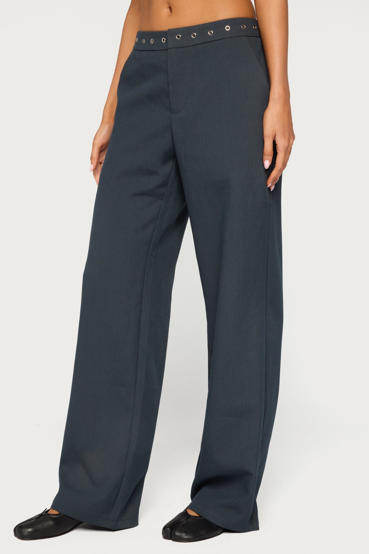 Ayve Eyelet Waist Straight Leg Pants - Image 3