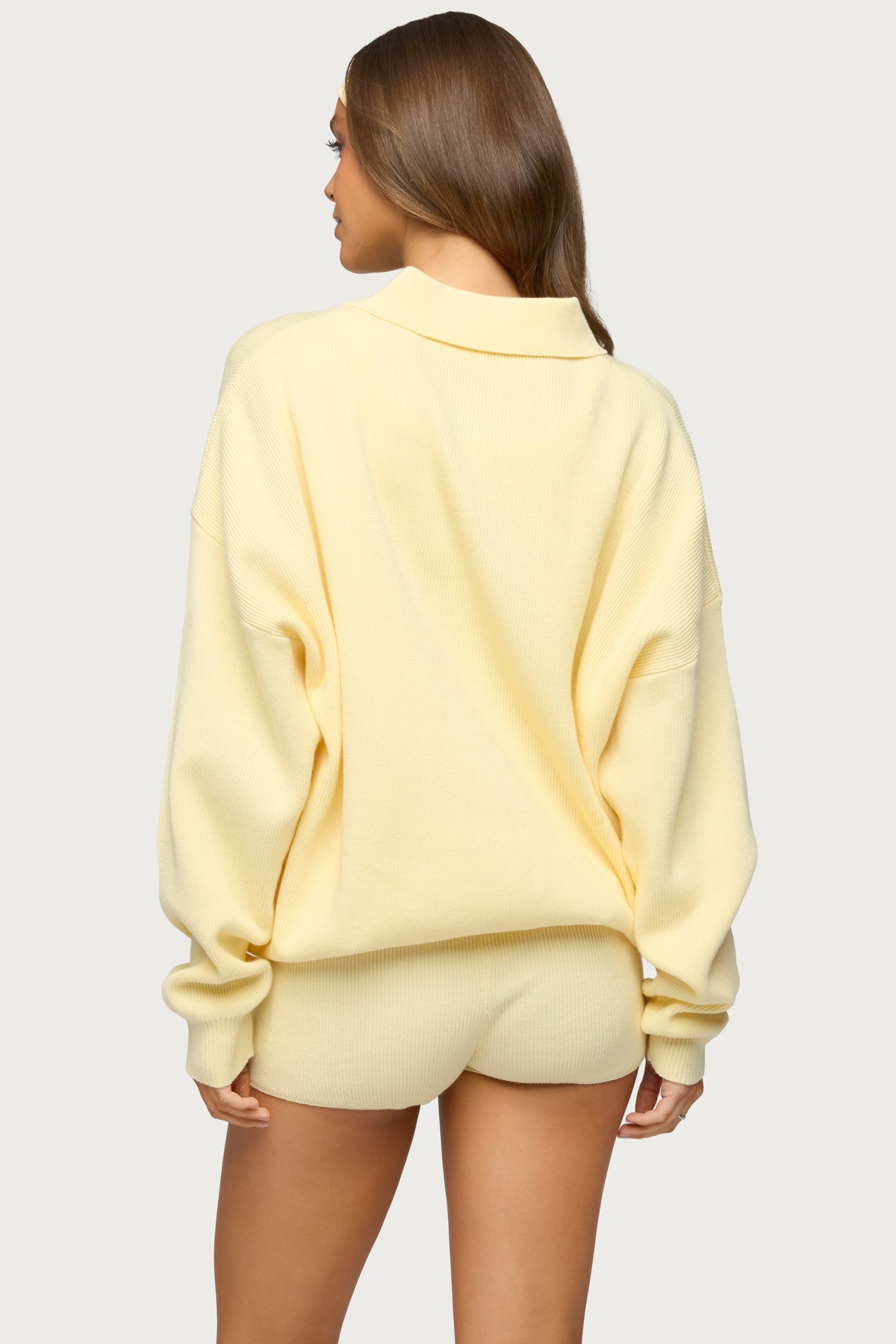 Lorie Oversized Knit Polo Sweater - Image 4