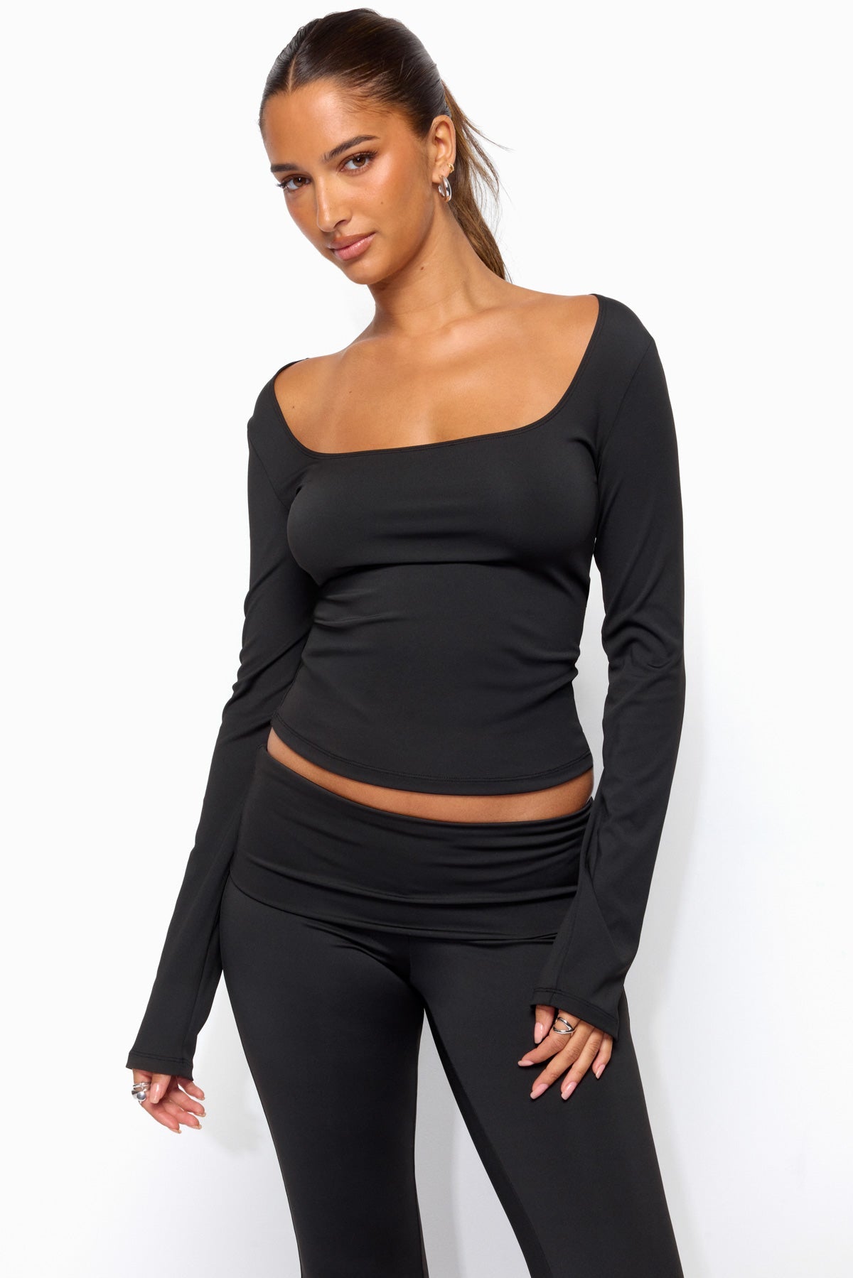 Hayden Square Neck Long Sleeve Top - Image 3