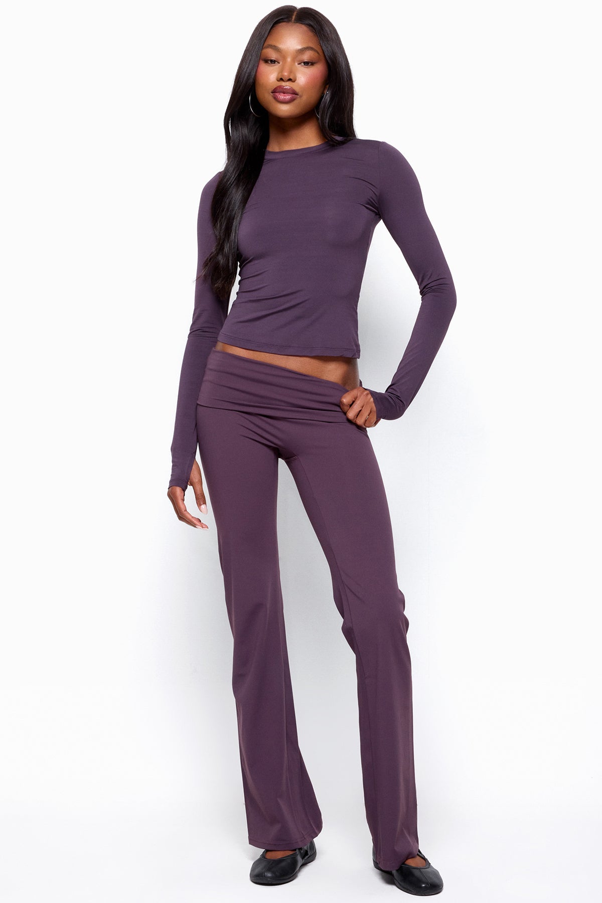 Oriane Foldover Flared Leggings
