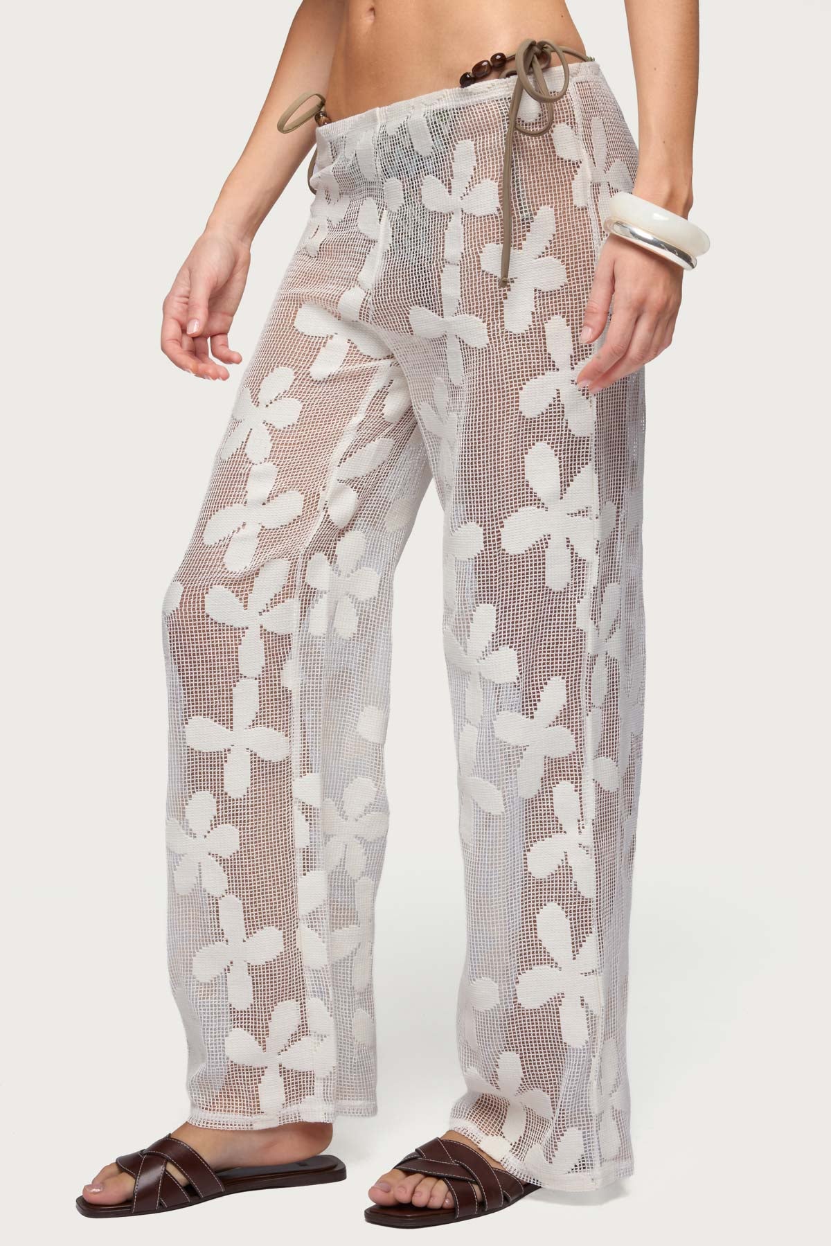 Candace Floral Texured Sheer Pants - Image 4