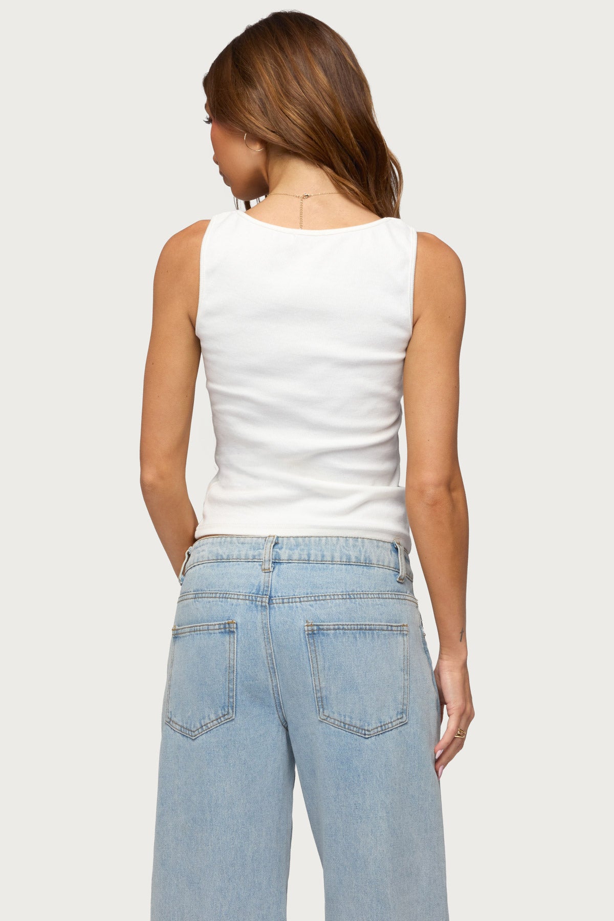 Natash Mixed Button Tank Top - Image 5