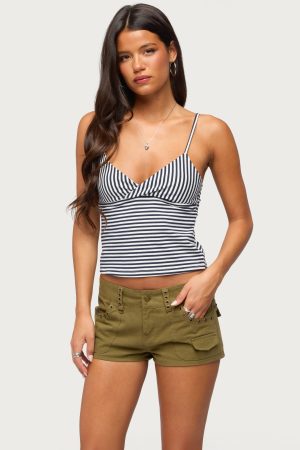 Emilea  V Neck Striped Tank Top