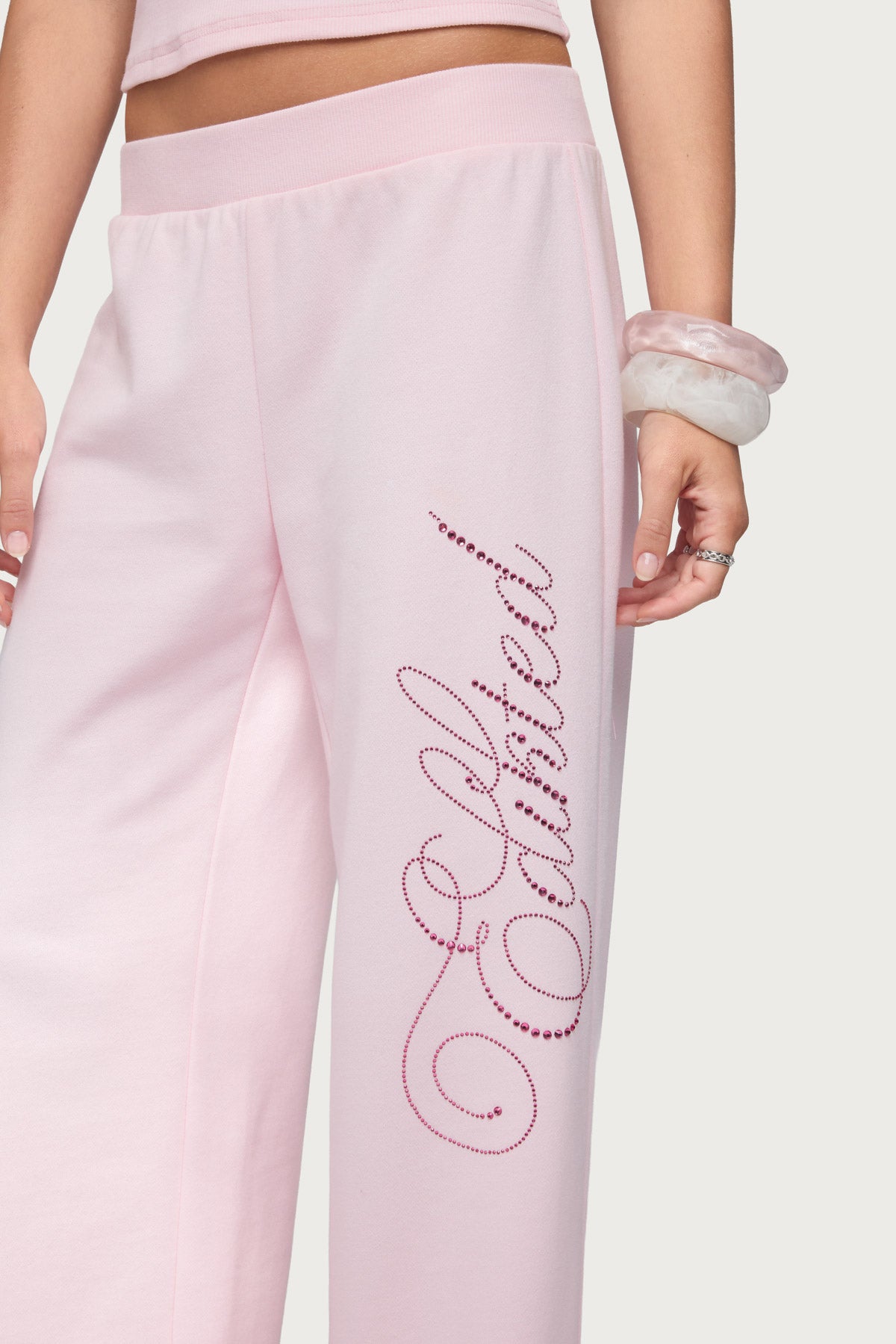 Edikted Studio Rhinestone Sweatpants - Image 3