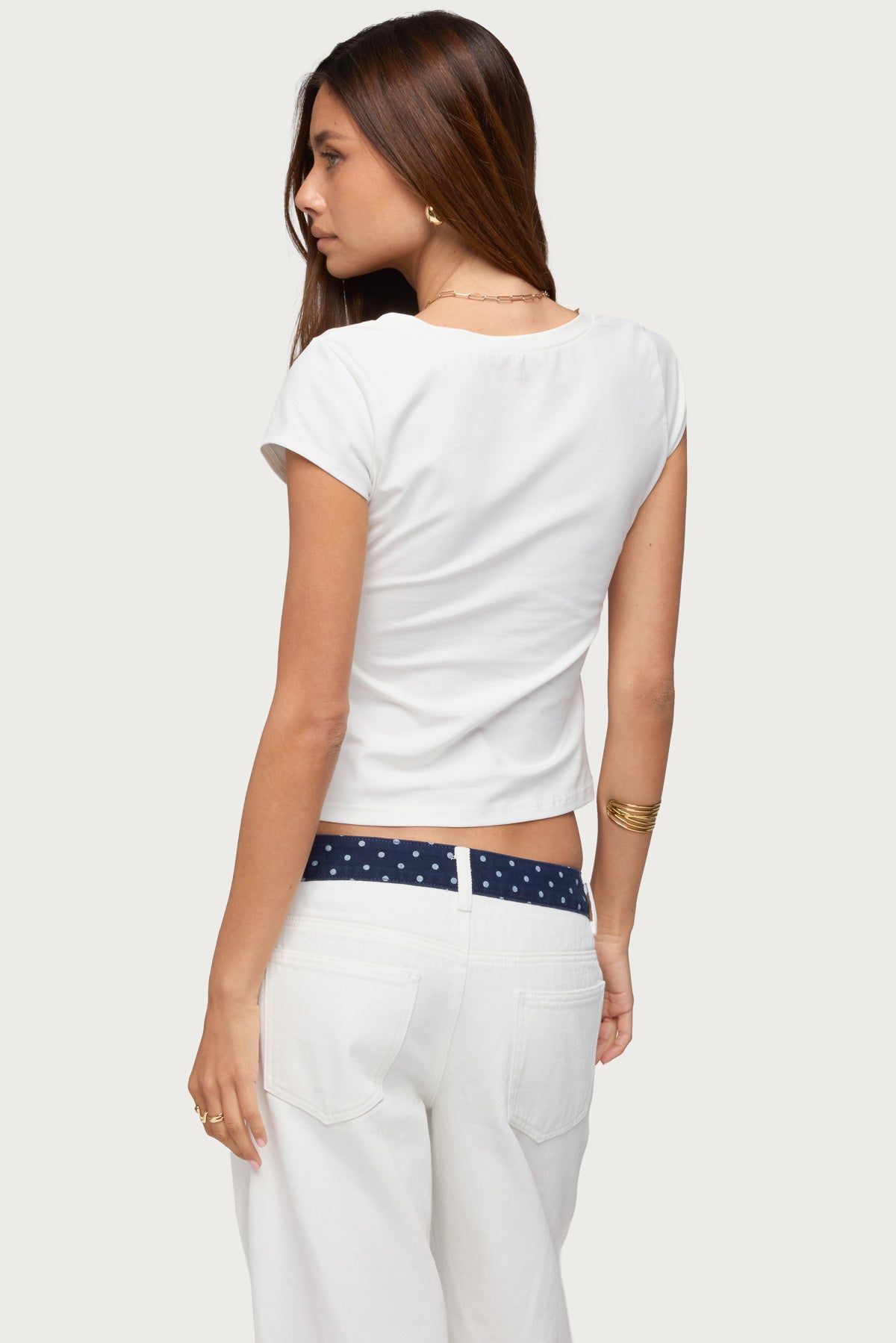 Penelopy Overlap V Neck T Shirt - Image 5