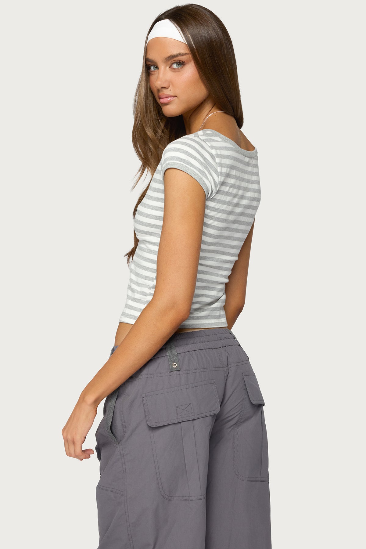 Laia Striped V Neck T Shirt - Image 4