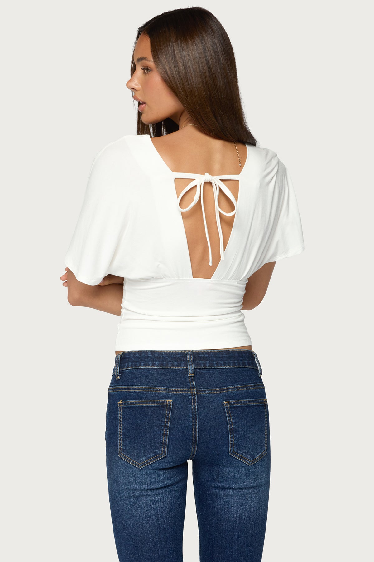 Betee Flutter Plunge Neck Top - Image 5