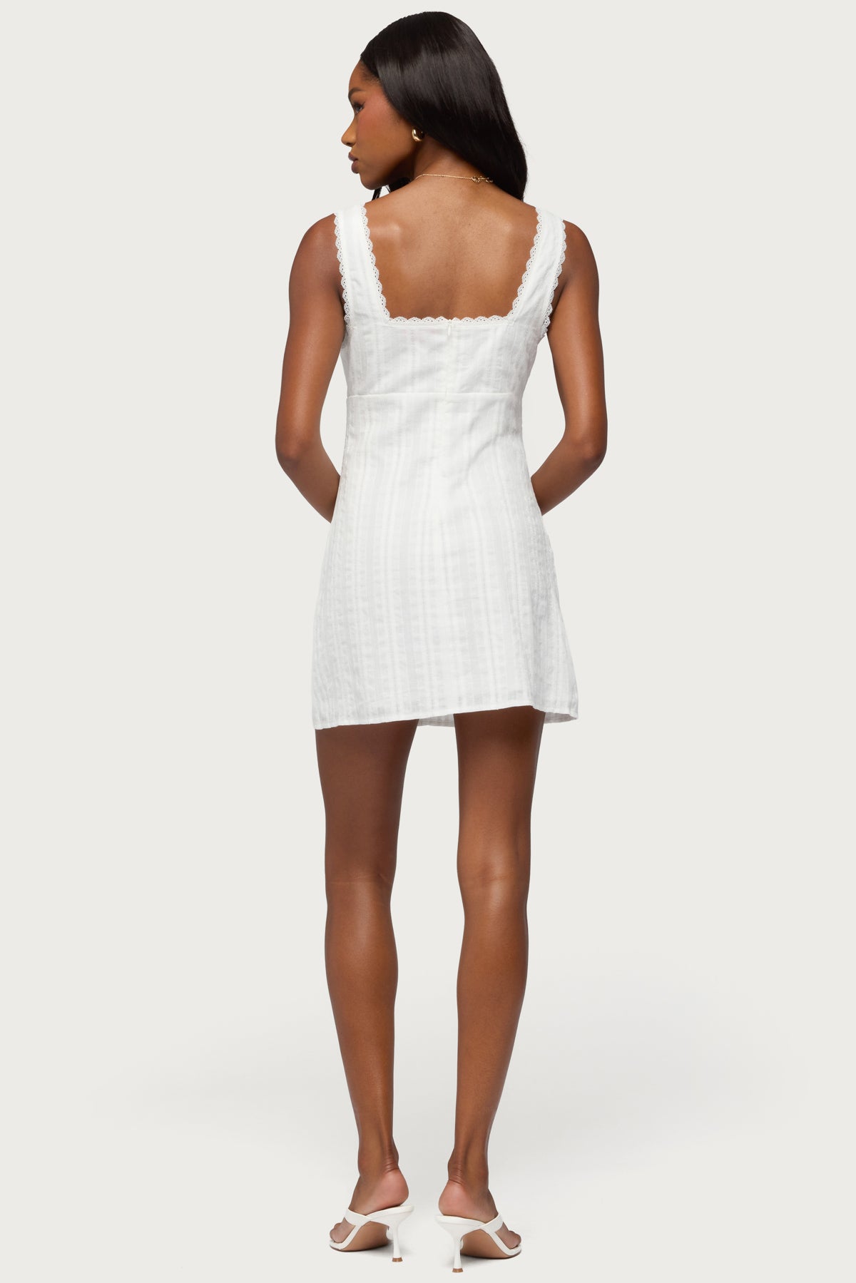 Citrina Lacey Striped Mini Dress - Image 3
