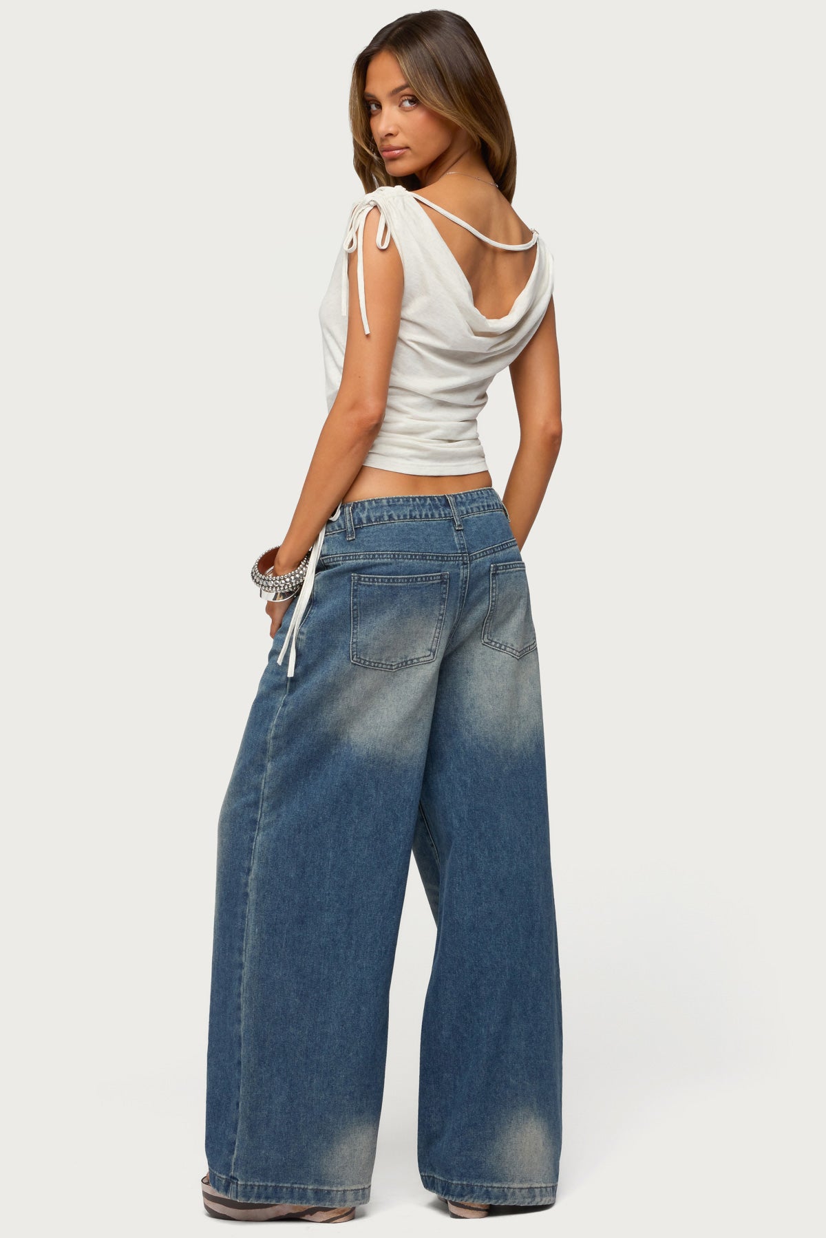 Royan Cowl Neck Drawstring Top - Image 5