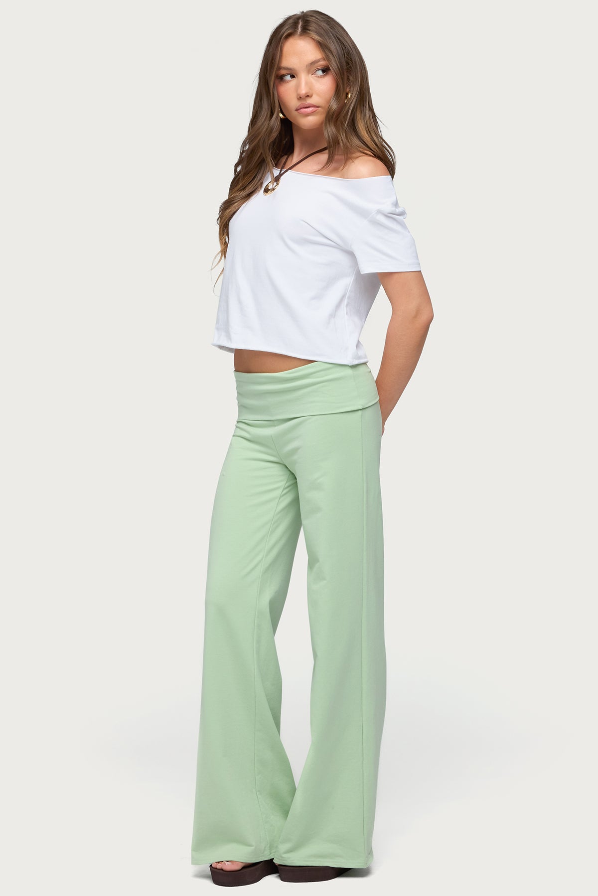 Cammy Wide Leg Foldover Pants - Image 4