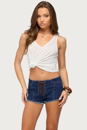 Hellen Sheer V Neck Tank Top