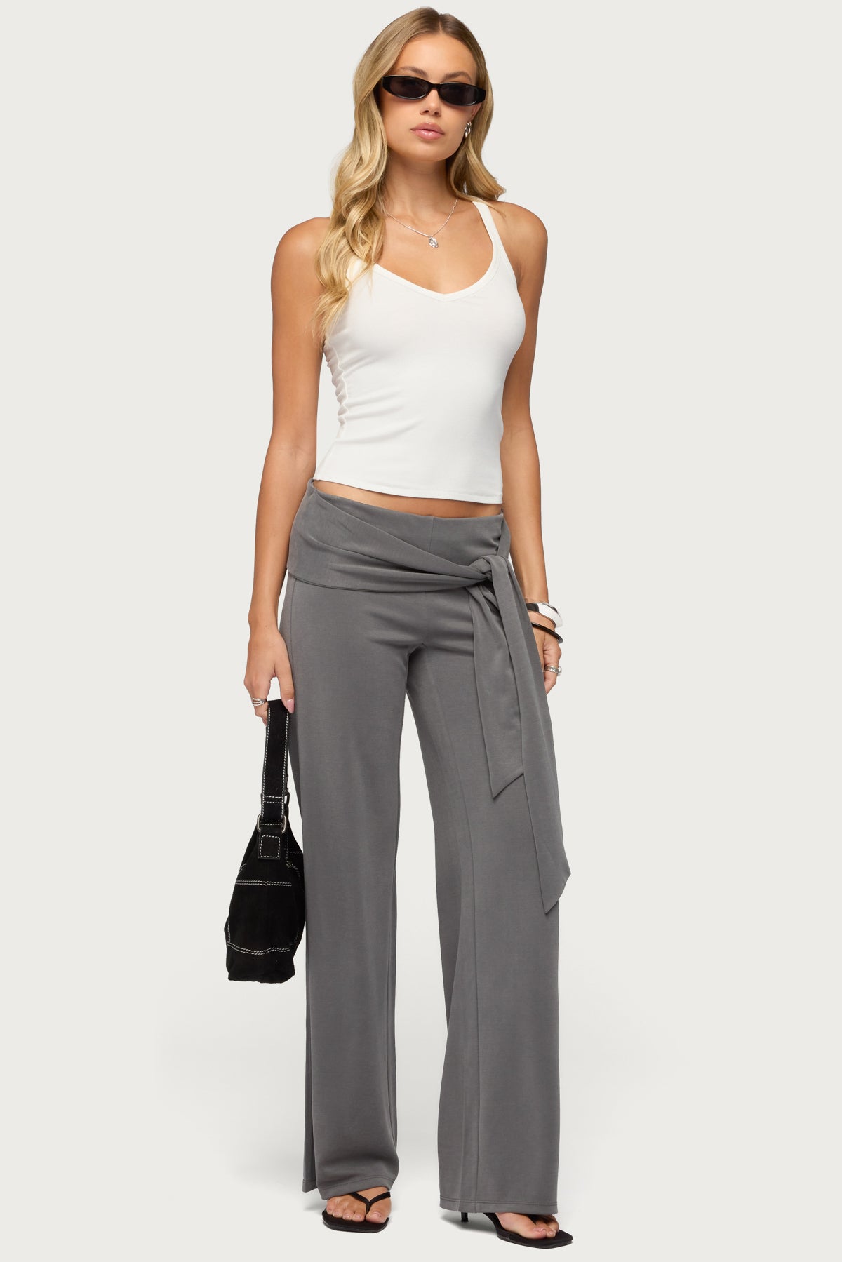 Juliena Ribbed V Neck Tank Top - Image 2