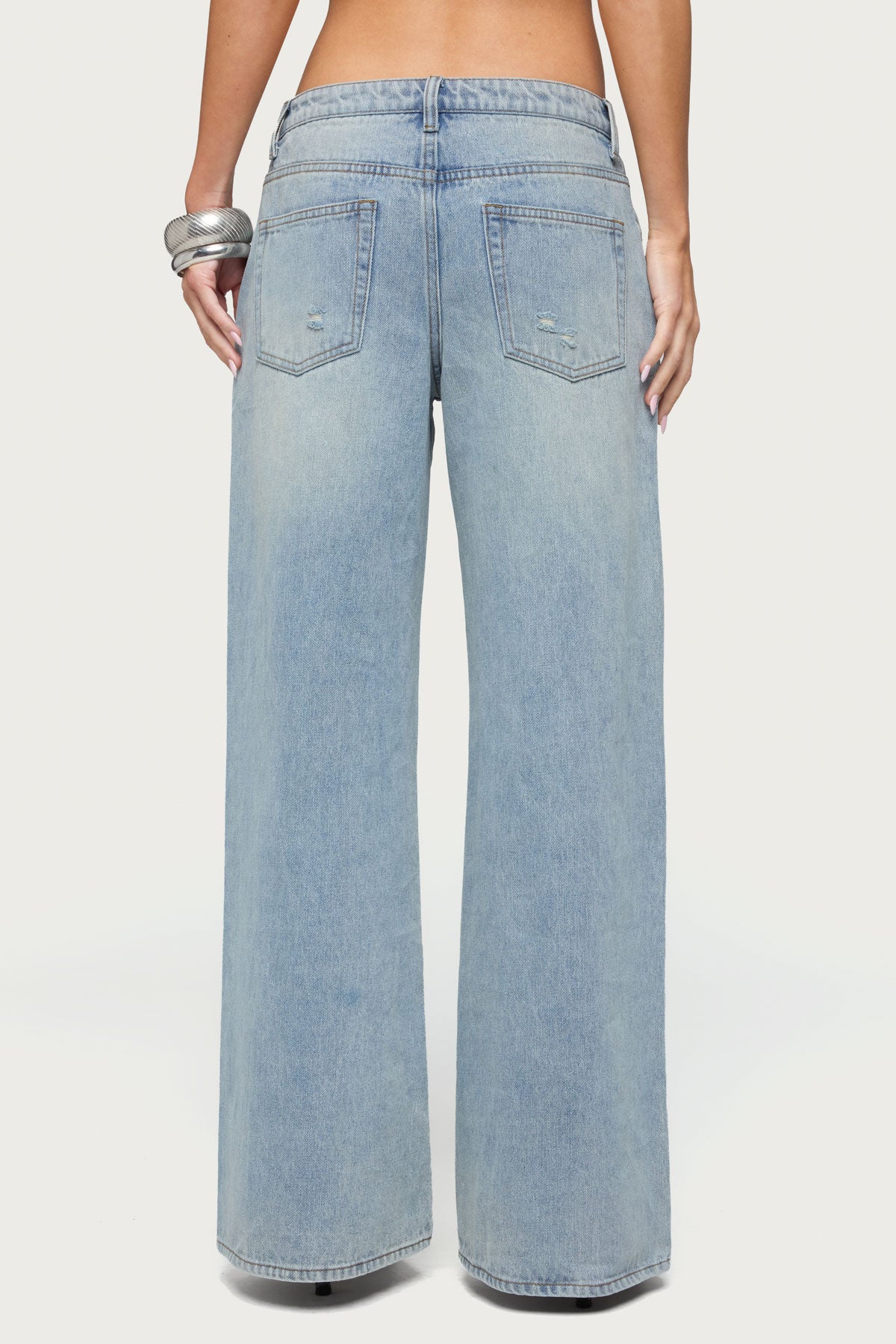Ellah Distressed Low Rise Baggy Jeans - Image 4