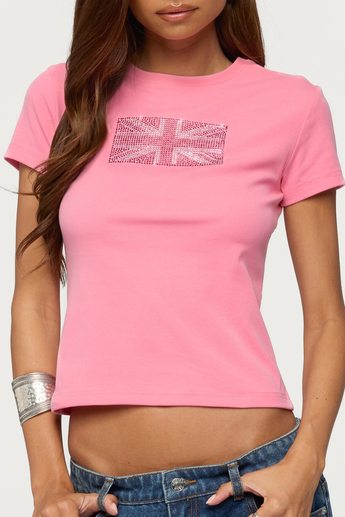 UK Girl Rhinestone T Shirt - Image 2