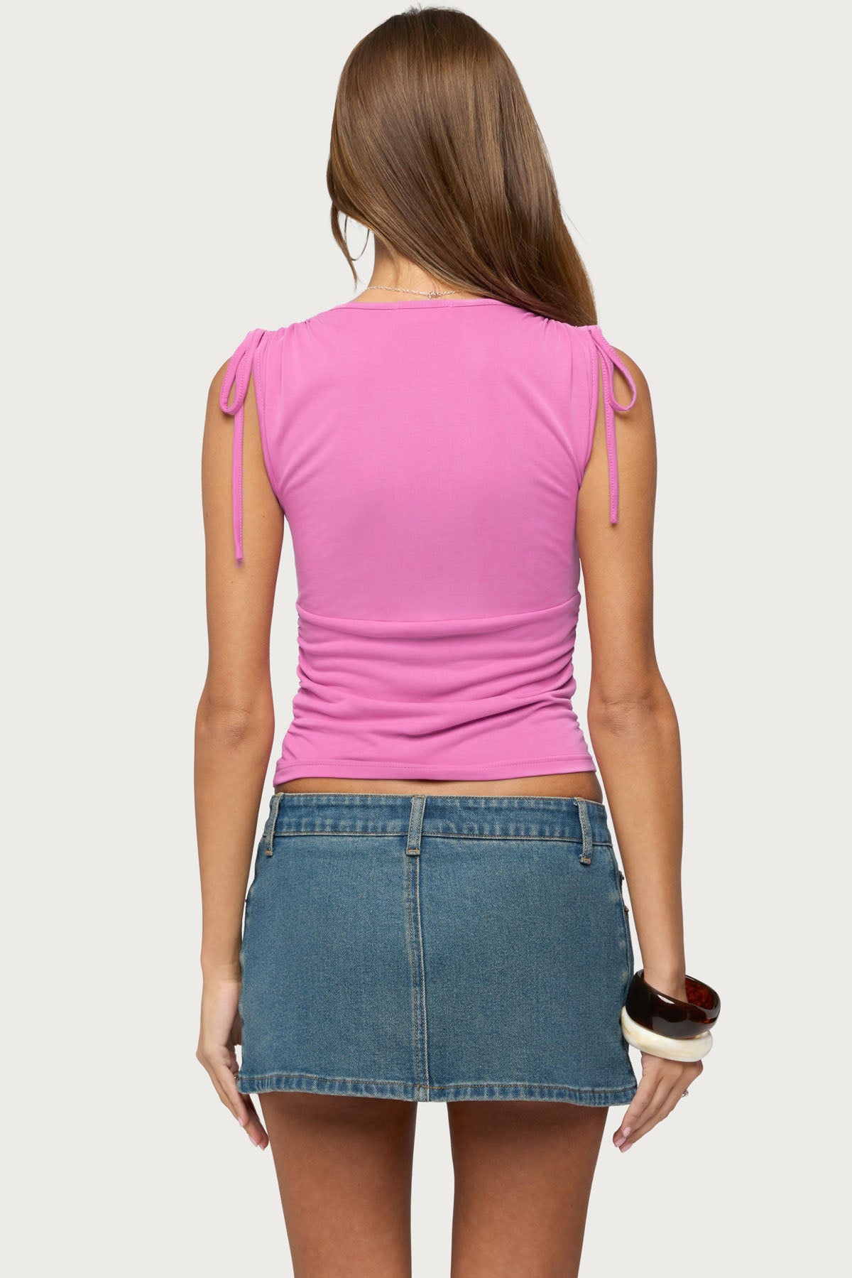 Cady Drawstring V Neck Tank Top - Image 4
