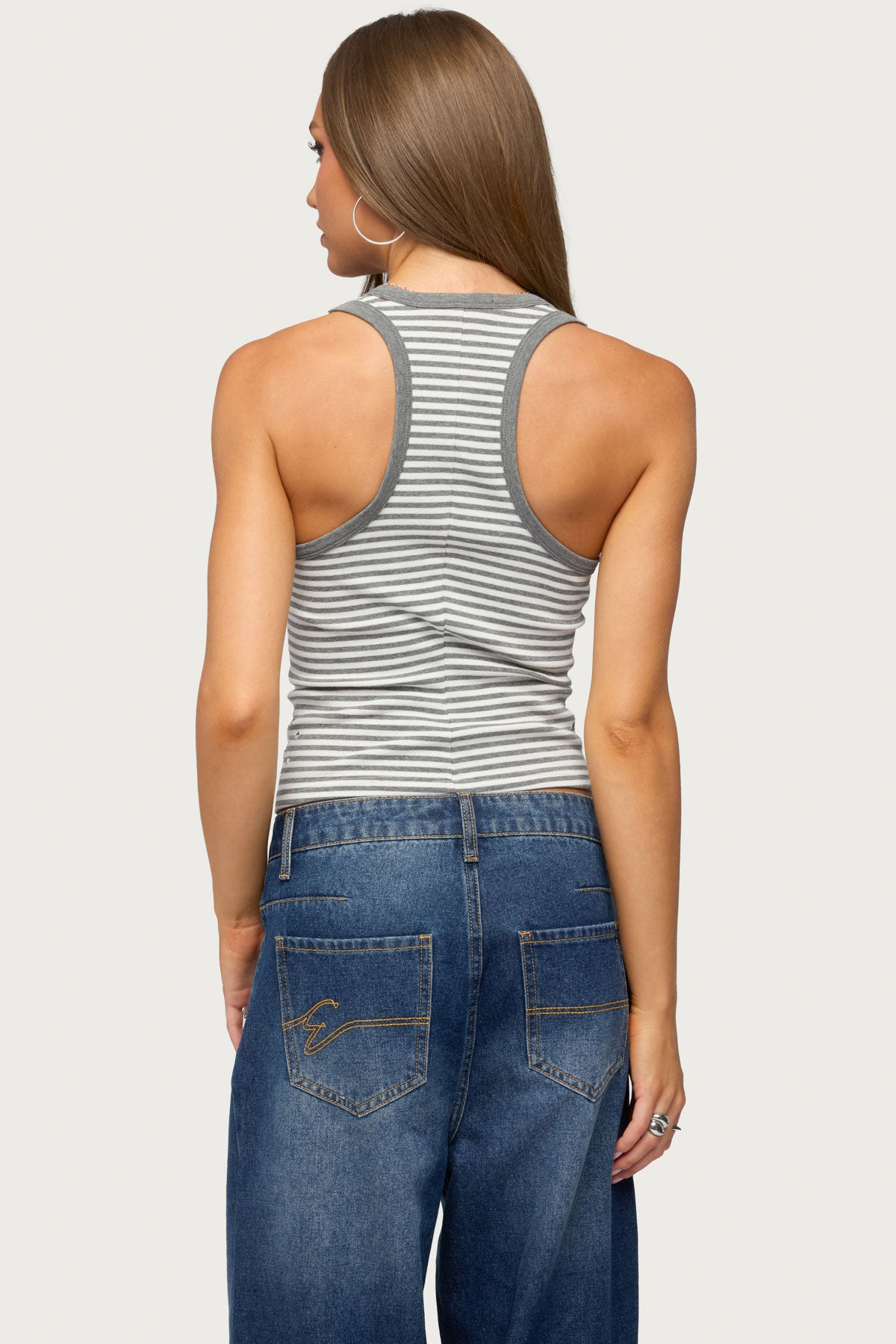 Sindy Grommet & Stud Striped Tank Top - Image 4