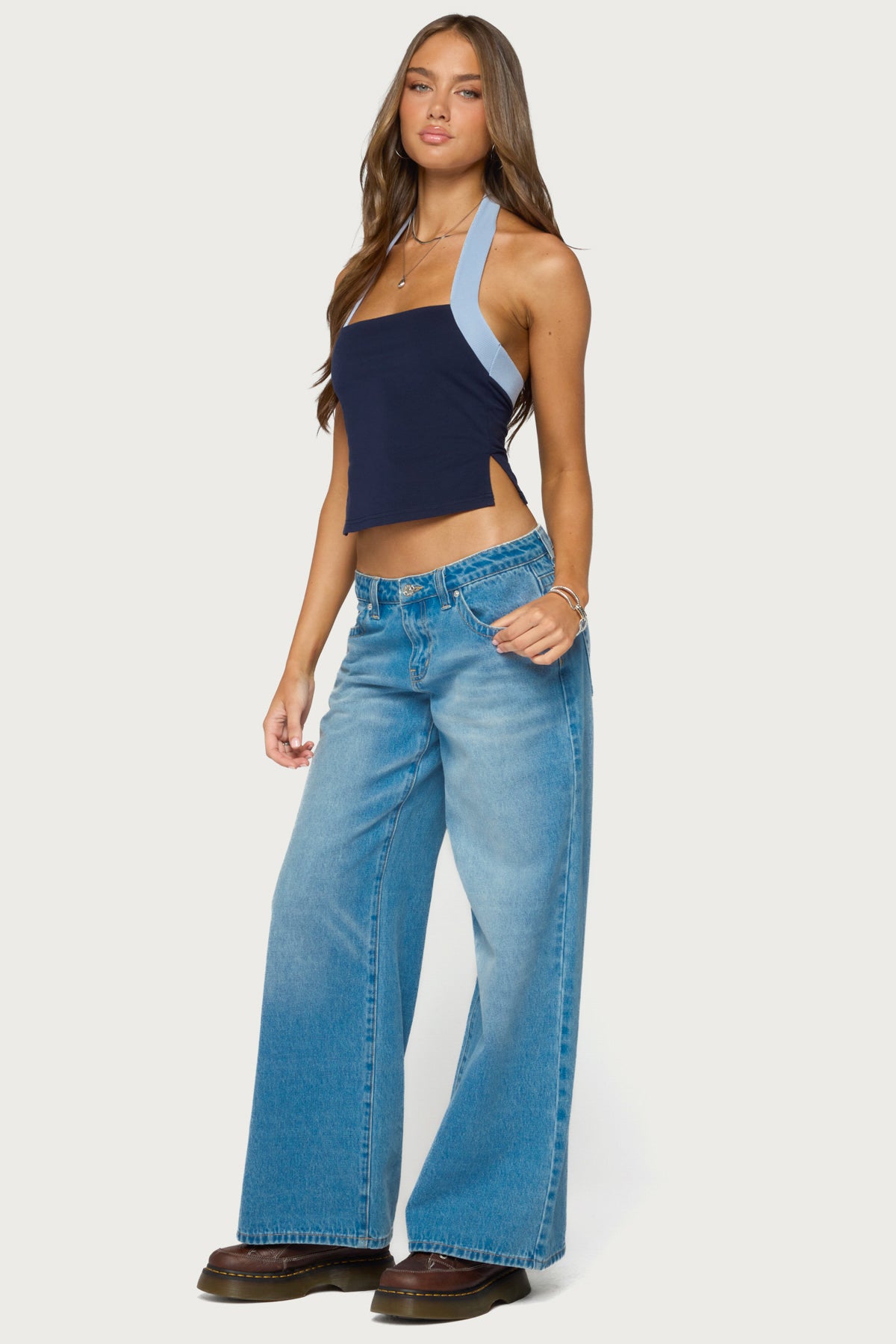 Tanna Contrast Halter Top - Image 4