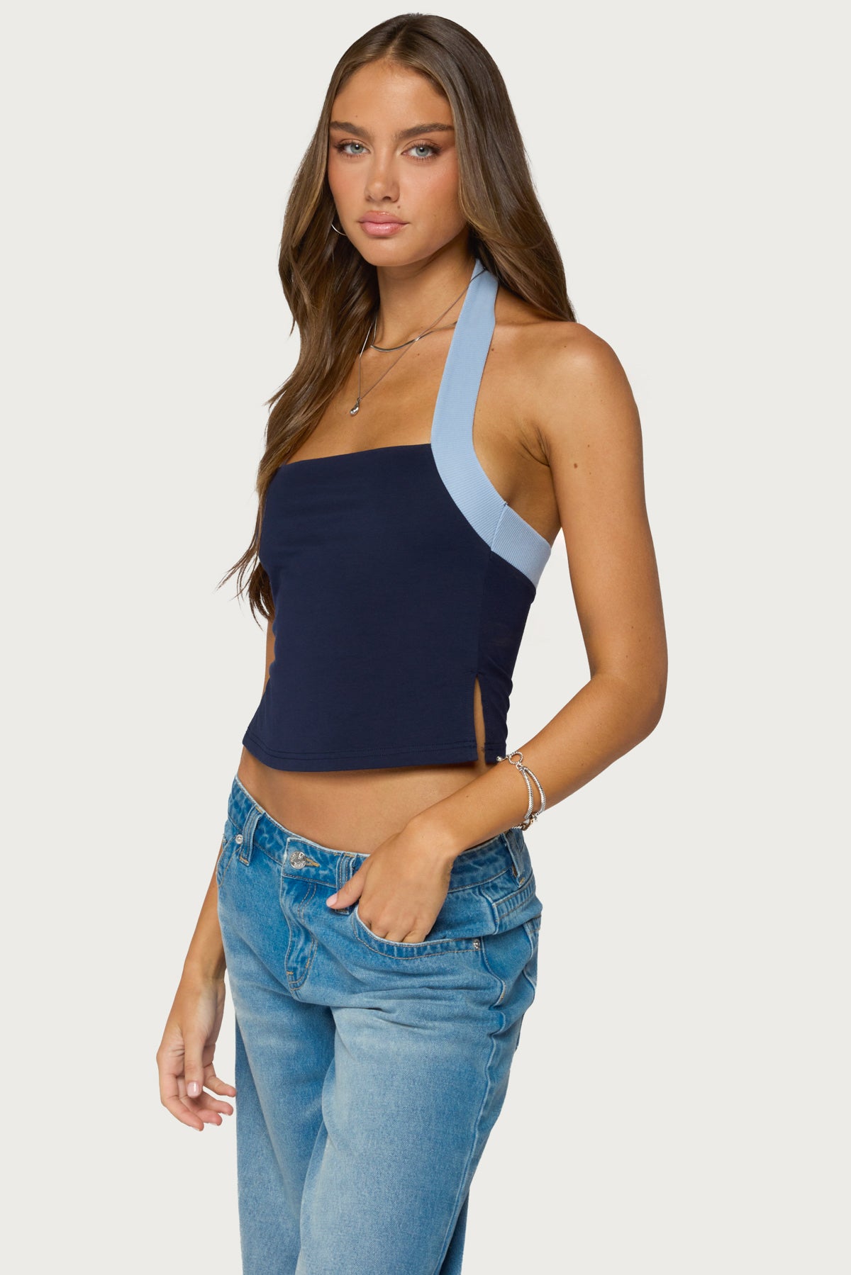 Tanna Contrast Halter Top - Image 3