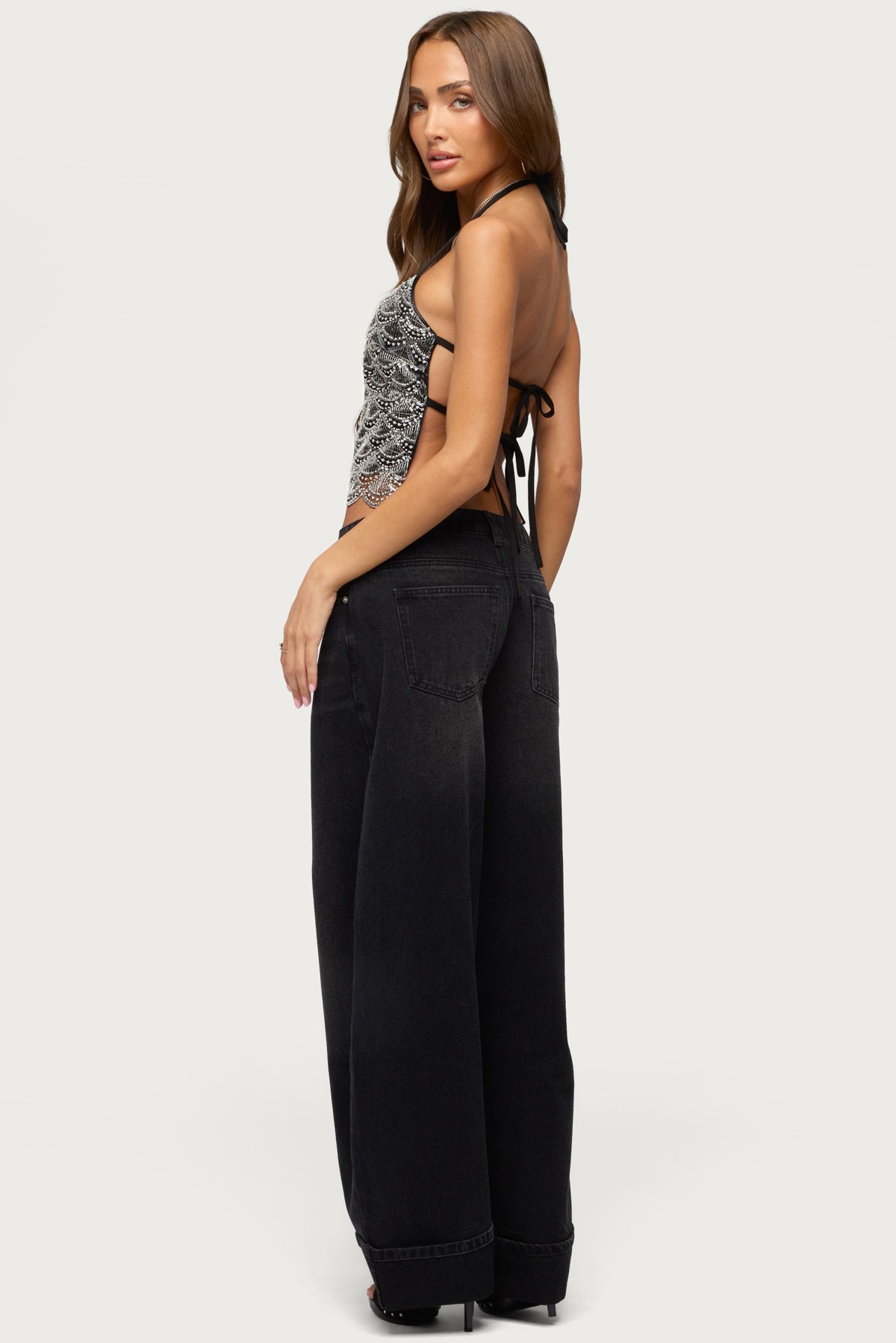 Naira Beaded Scalloped Halter Top - Image 5