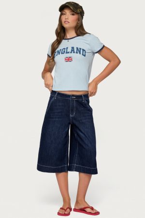 Letty Low Rise Denim Bermuda Shorts