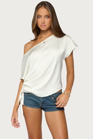 Jori Off Shoulder Satin Effect Top