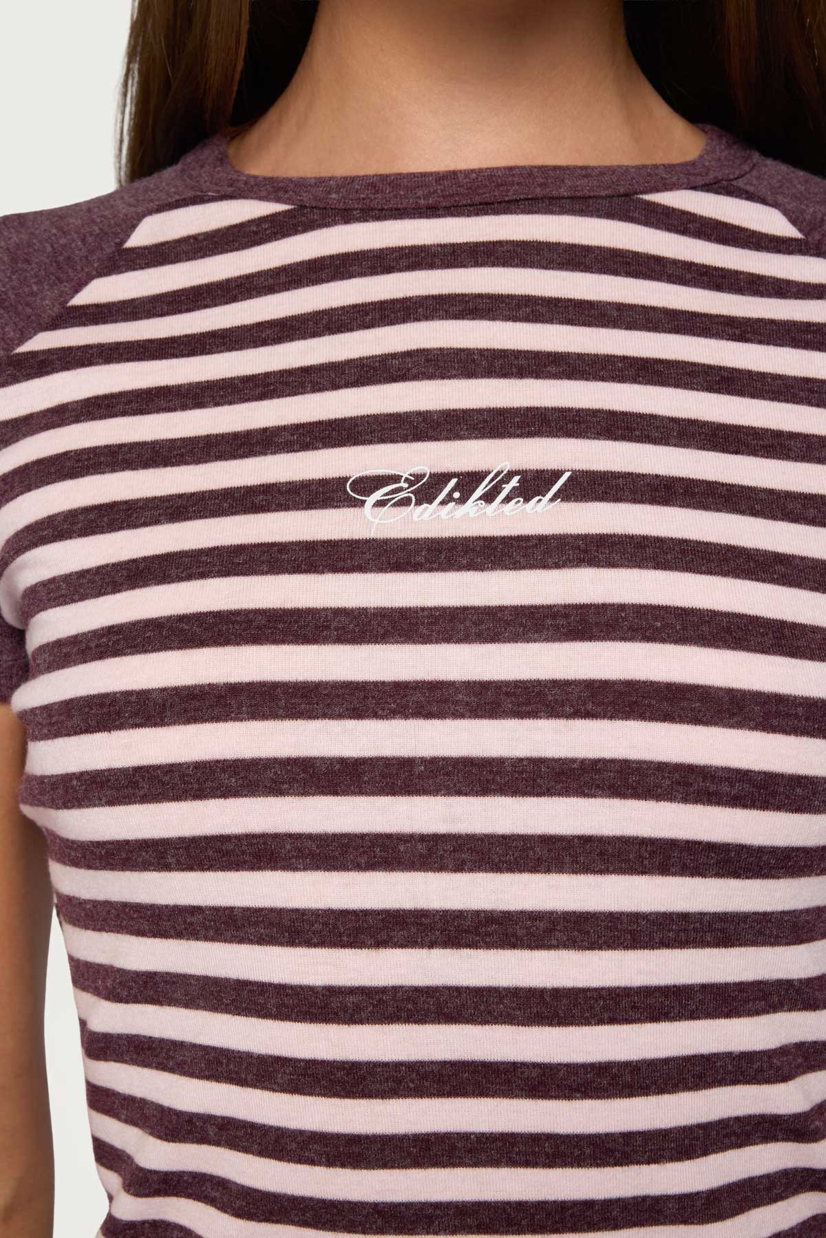 Stay Edikted Stripey Raglan T Shirt - Image 2