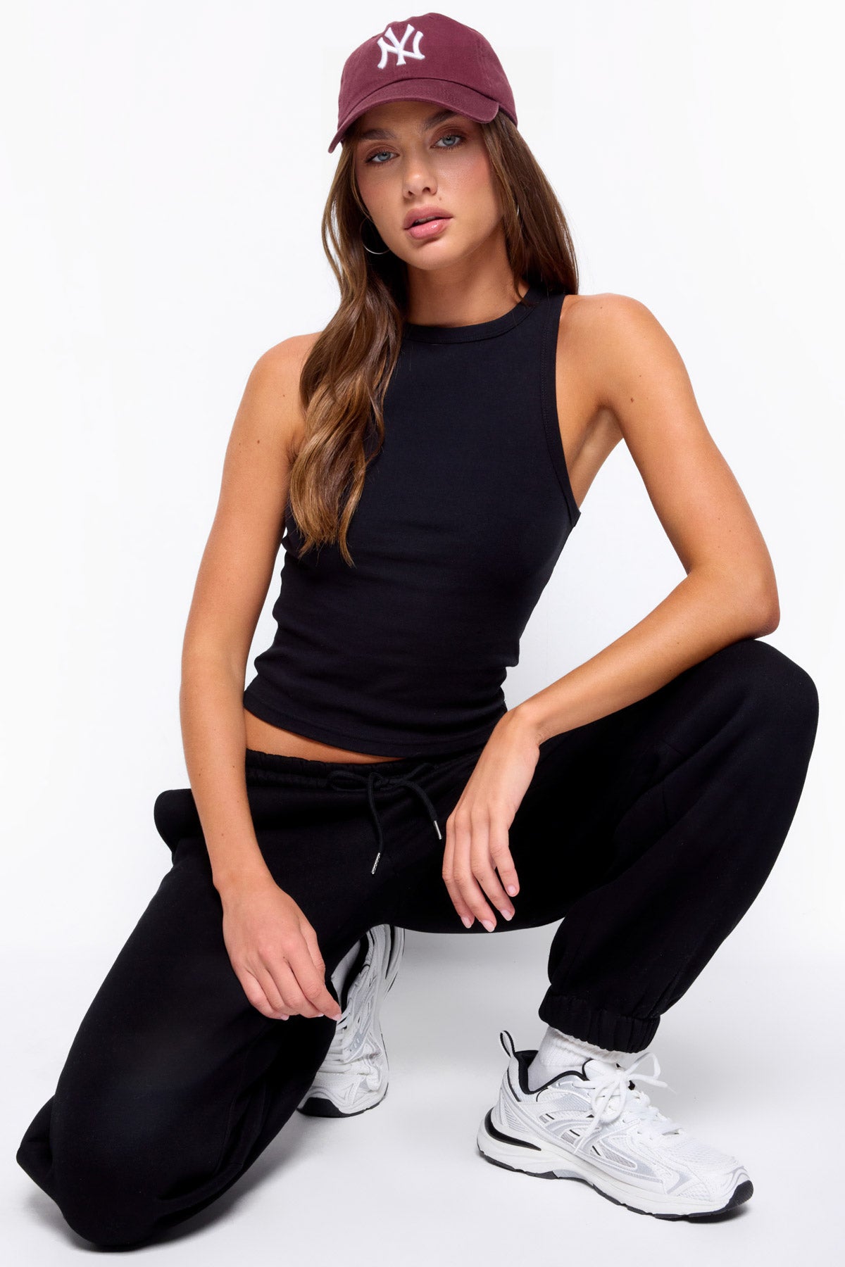 Filipa High Neck Ribbed Tank Top