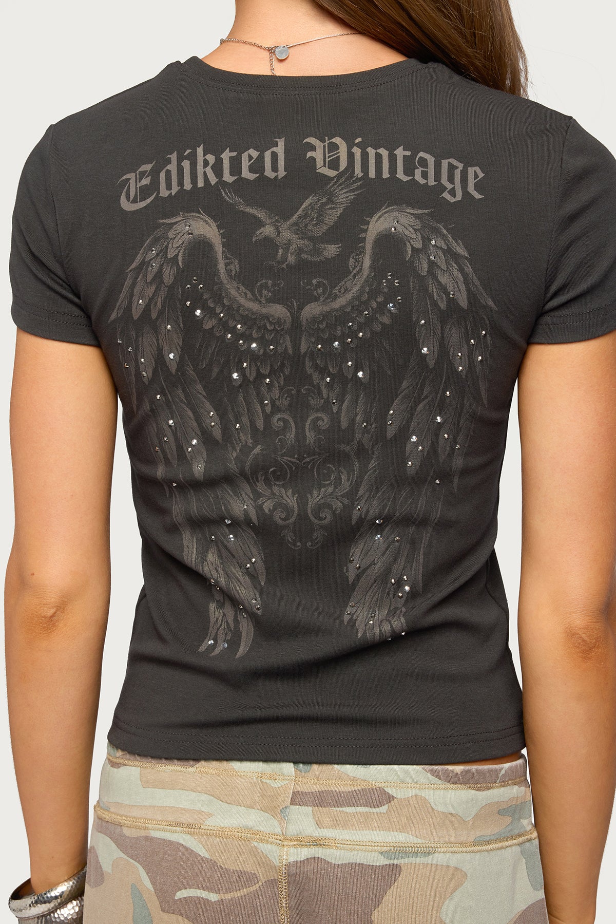Edikted Vintage Studded T Shirt - Image 4
