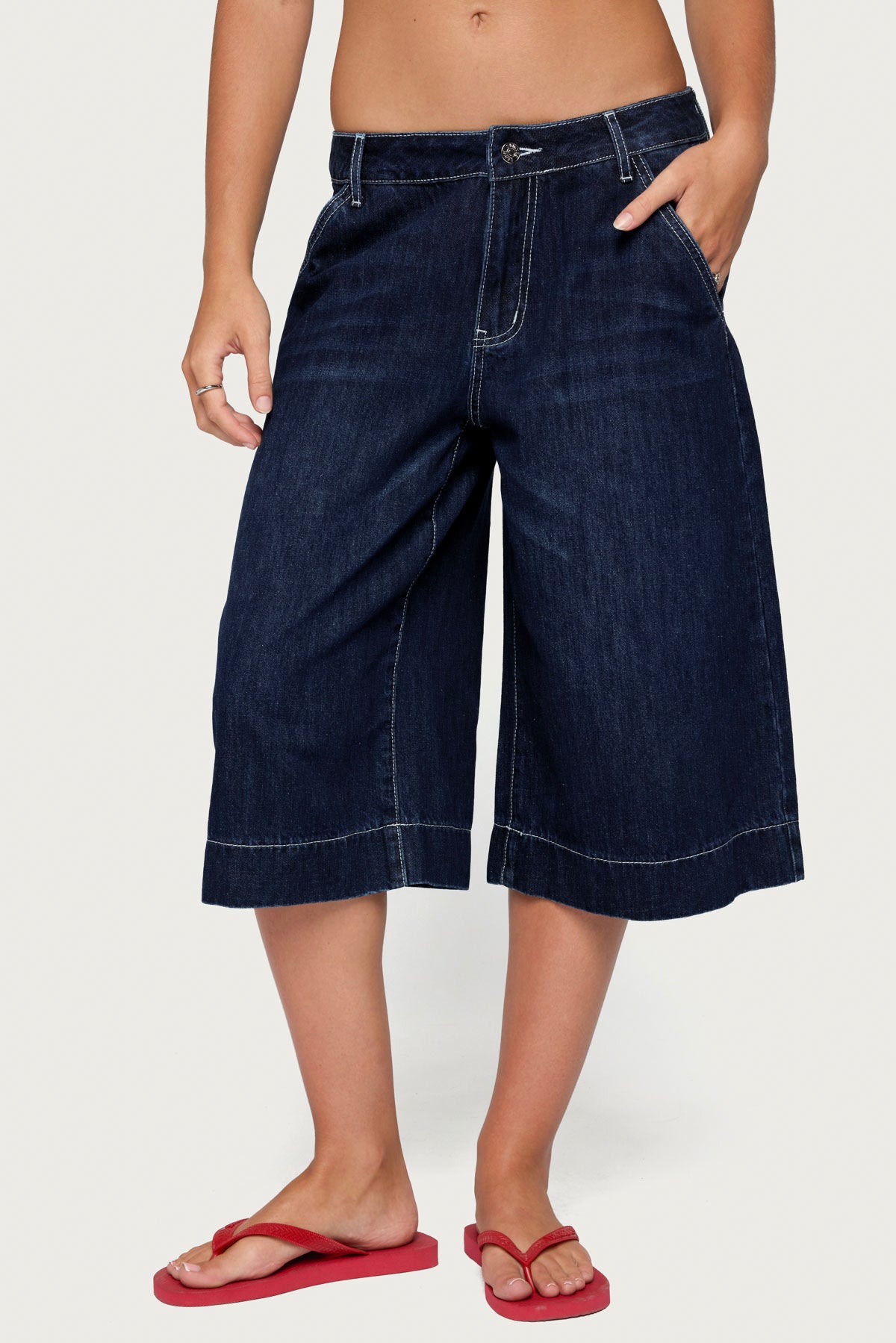 Letty Low Rise Denim Bermuda Shorts - Image 2