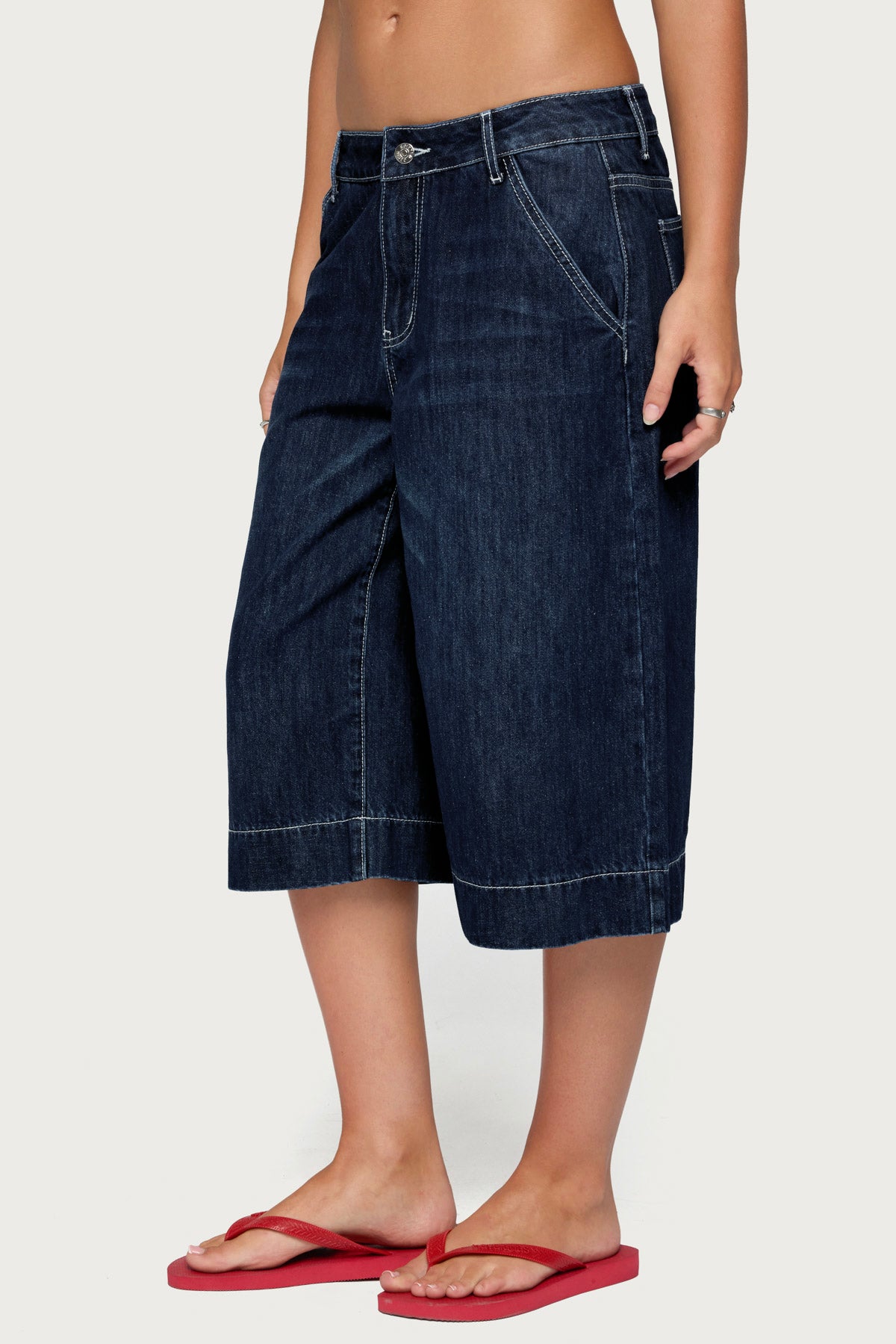 Letty Low Rise Denim Bermuda Shorts - Image 4