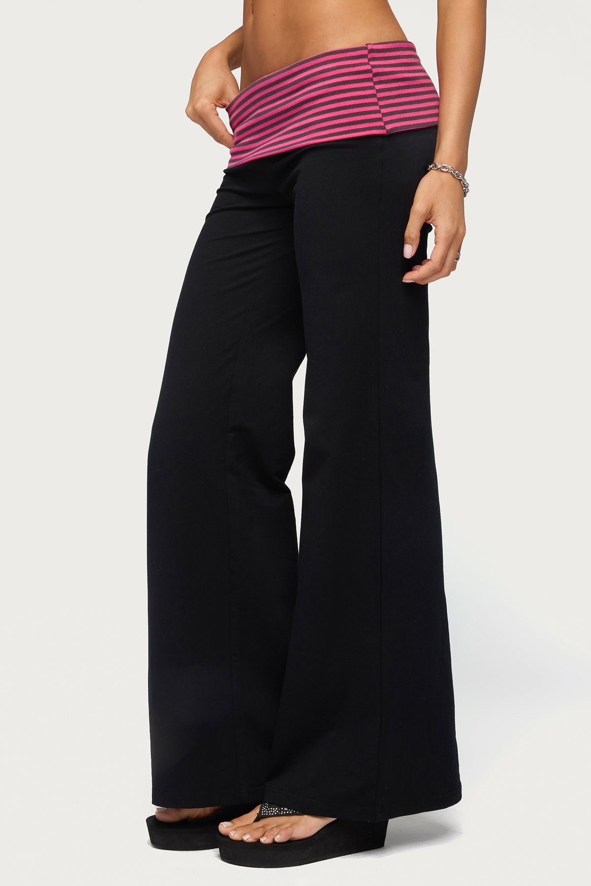 Maci Striped Foldover Pants - Image 3