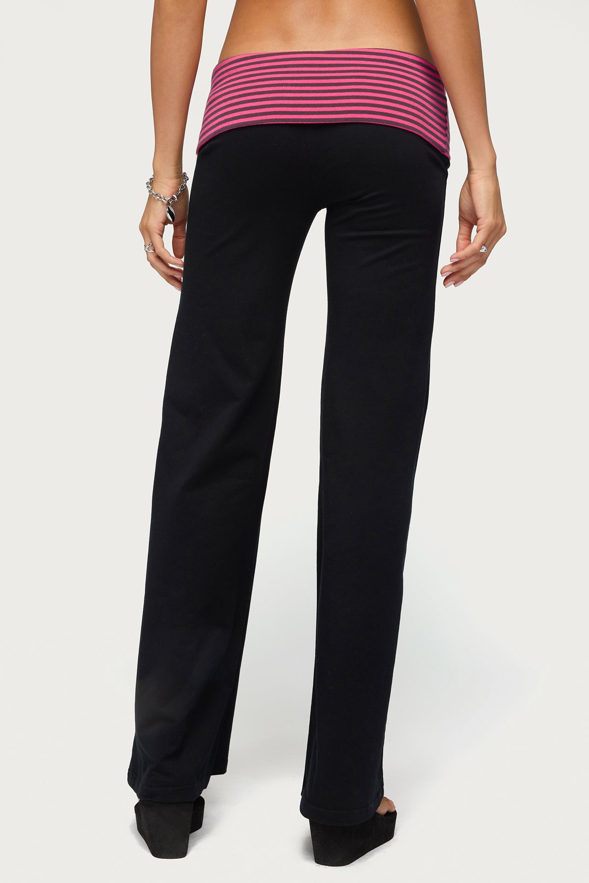 Maci Striped Foldover Pants - Image 4