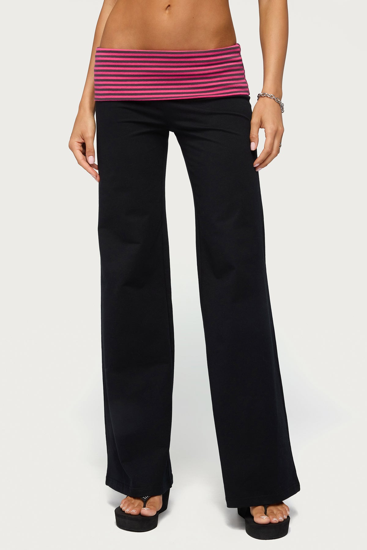 Maci Striped Foldover Pants - Image 2